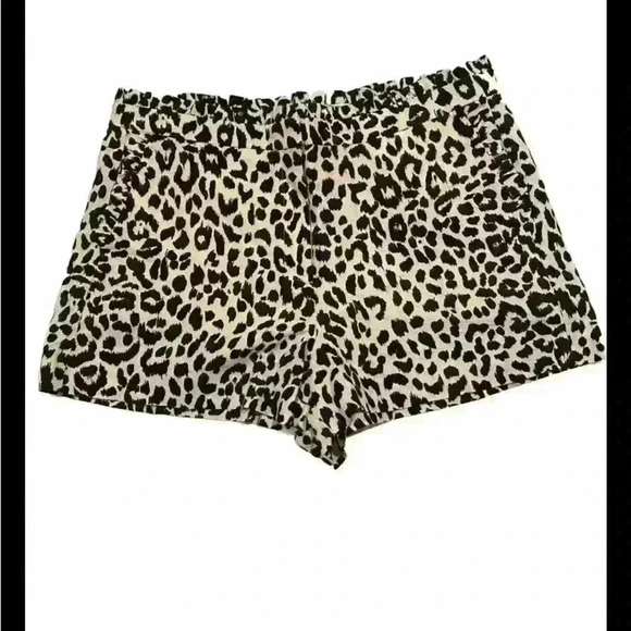 J Crew animal print linen shorts size 14 black and white - Picture 1 of 3